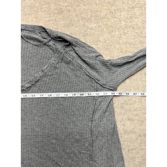 We The Free Distressed Waffle Knit V-Neck Oversized Shirt Size Medium - Picture 7 of 8